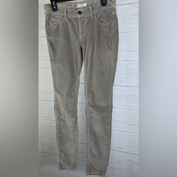 Free People Tan Skinny Corduroy Pants Sz 26 - Picture 3 of 12